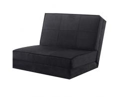COSTWAY Schlafsessel 5 Positionen verstellbar, Liegesofa Klappsofa multifunktional, Klappmatratze Gästebett, Bettsessel Jugendsessel Kindersessel (Schwarz)