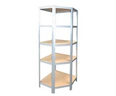 shelfplaza® HOME Eckregal 180x70x40 cm verzinkt mit 5 Böden - für 40er Tiefen - Kellerregal Lagerregal Metallregal Garagenregal Regalsystem Fachbodenregal Werkstattregal Haushaltsregal