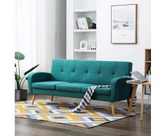 Tidyard 3-Sitzer-Sofa Grün Ecksofa Sofa Eckcouch Couch mit Schlaffunktion und Bettkasten L-Form Schlafsofa Bettsofa Polstergarnitur