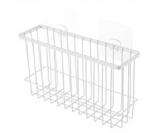 BESTONZON Duschregal Duschkorb Saugnapf Duschablage Ohne Bohren Küche Bad Wandhalterung Organizer (weiß)