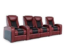 Zinea Kinosessel Emperor Two Tone - 4 Sitzer - Loveseat - Premiumleder, Becherhalter, Ambientebeleuchtung, Kinosofa, Kinositz - Sofort Lieferbar