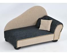 Silvio Design Heimtier-Ottomane Leroy, Sand-anthrazit Gr. 2, ca. 50x100x53 cm