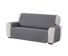 Textil-home Sesselschoner Sofaüberwurf Adele, 3 Sitzer - Reversibel gepolsterter Sofaschutz. Farbe Grau