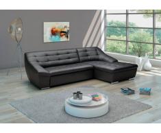 Cavadore Leder-Sofa Lucas / Echtleder-Couch mit Steppung / Longchair rechts / 287 x 81 x 165 (BxHxT) / Leder schwarz