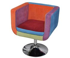 Anself Lounge Sessel Clubsessel Barhocker Cocktailsessel Drehsessel Patchwork Höhenverstellbar
