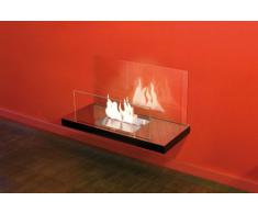Wall Flame 2 schwarz glanzpolierter Edelstahl Glas klar Ethanolkamin - 546 a