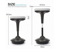 IntimaTe WM Heart Arbeitshocker, Bürohocker, Ergonomische Stehhilfe, Hoch verstellbar 360° drehbar Sitzhocker Drehhocker, Perfekt für Stehpult (Grau)