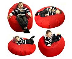Sitzsack 2 in 1 Sitzbag Größe S-M-L-XL-XXL-XXXL-XXXXL mit Styropor Füllung - In & Outdoor - verschiedene Farben & Größen - Bean Bag Sitzkissen Bodenkissen Hocker Kinder Sitzsäcke Möbel Kissen Sessel Sofa (M = ca.75cm Rund Durchmesser, Orange)