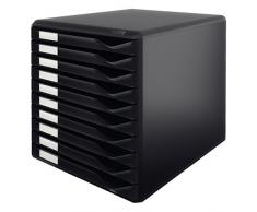 Leitz 52810025 Schubladenset Formular-Set, 10 Schubladen, schwarz/schwarz