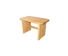 Stabiler Hocker/Schemel/Tritt, Fußbank aus Massivholz Buche Natur, echtes Holz