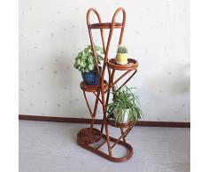 WJQSD Rattan Flower Stand Pflanze Rattan Regal Multi-Layer Racks Rattan Blumen Mehrere Blumentöpfe Regal Mobile Basin Frame Multi-Layer Flower Stand Sitzplatz, Blumenladen, Café, Restaurant, Flur