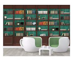FYBSNDY 3D Tapete Fotobuch Tapete 3D Arbeitszimmer Bibliothek Wandbild Hintergrundbild Wandbild Bücherschrank Bücher Bücherregal Wandbild Tapete-300Cmx210Cm
