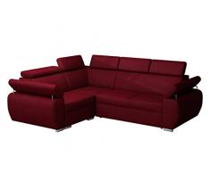 Ecksofa Boston Midi, Eckcouch mit Schlaffunktion, Einstellbare Kopfstützen, Polstersofa, L-Sofa, Polsterecke, Polstergarnitur, Sofa Couch, Wohnlandschaft (Kronos 02, Seite: Links, 1(80)+R+2r)
