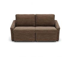 DOMO collection Relax Dauerschläfer Boxspring Sofa mit Schlaffunktion, 90% Polyester, 10% Acryl, braun, 2-Sitzer