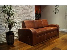 Quattro Meble Echtleder 3 Sitzer Sofa Oslo FS Breite 200cm mit Schlaffunktion Ledersofa Echt Leder Couch große Farbauswahl !!!