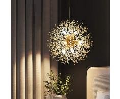 Dellemade Sputnik Kronleuchter 8-Licht Golden Luxuriöse Pendelleuchte für Schlafzimmer, Wohnzimmer, Esszimmer