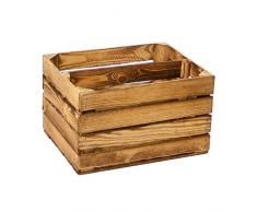 Regal aus geflammter, alter Obstkiste als Schuh- oder Bücherregal von Kistenbaron®