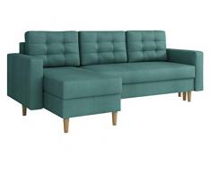 Ecksofa mit Schlaffunktion und Bettkasten Ana, Microfaser, L-Form Eckcouch, Ottomane Universal, Polstersofa, Polstergarnitur, Wohnlandschaft (Kronos 26)