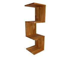 Stabiles Eckregal aus Massivholz Eiche, geölte Oberfläche, Zickzackregal, 26x26x86cm, echtes Holz