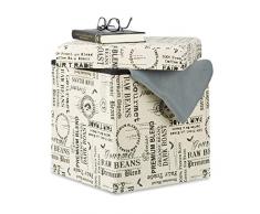 Relaxdays Sitzhocker mit Stauraum, faltbare Sitztruhe, Aufbewahrungsbox mit Deckel, HxBxT 38 x 38 x 38 cm, weiß