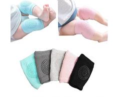Säugling Kleinkind Baby verstellbare elastische Knie Ellenbogen Beinauflage Bein Wärmer kriechende Baby Socken Knie Sicherheit Schutz Unisex -5 Paar