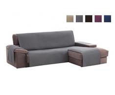 Textil-home Adele Chaiselongue Sofabezug, Beschützer für Rechtsarm Gesteppte Sofas. Größe -240cm. Farbe Grau (Vorderansicht)