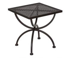 MBM 156143 Beistelltisch Romeo, 50 x 50 x 50 cm, Eisengestell Plattenfarbe marone antik