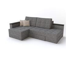 VitaliSpa XXL Ecksofa mit Schlaffunktion 240 x 160 cm Grau - Eckcouch Relax Sofa Couch Schlafsofa Schlafcouch Taschenfederkern