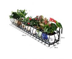Blumentreppen Black Metal Blumenkorb Geländer Blumenregal Balkongeländer hängen fleischigen Blumentopf Blumenregal Regalwand Ständer hängen Blume hängen (Color : 100cm)