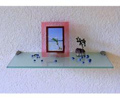 Wand Regal Claro Glasregal, satiniert 60x30 + Edelstahl Wandhalterung Wandregal