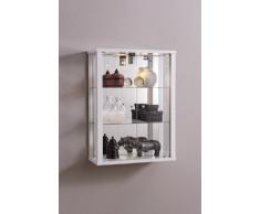 Glashängevitrine Glasvitrine Spiegel Beleuchtung Hängevitrine Weiss