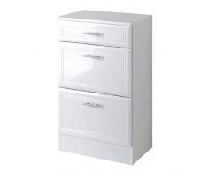 Held Möbel 050.2088 Neapel Unterschrank , 1 türig / 1 Schubkasten / 1 Einlegeboden / 25 x 84 x 35 cm / Hochglanz-weiß