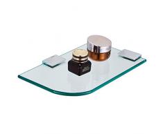 BNyszwj Regal Bad nehmen Sie eine Dusche Lagerung Wand Gehärtetem Glas Aluminium Halbrunde Regal