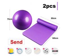 2.5MM Exercise Ball Yoga Ball Chair Mit 8MM Nicht Beleg-Übung Yoga-Matte, Anti-Burst Extras Dicken Anti-Rutsch, Nutzung Im Büro Gym Heim, Fitness 2-Teiliges Set