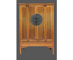 Chinesischer Hochzeitsschrank Schrank China Natur Holz Asia Möbel brauner Schrank