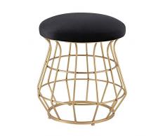 Fußhocker, einfacher Dressinghocker, Stoffhocker, Rundhocker, Schuhbank Wut und Aufbewahrungsfußstütze (Farbe : Black- Gold)