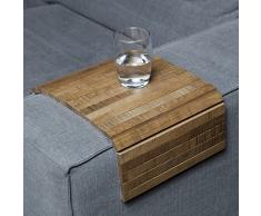 Sofatablett/Ablage Eiche Antik in Größe 44 x 24cm / Armlehnenschoner für Couch, Abstellplatz für Snacks und Getränke auf der Sofa Armlehne, Flexibel in der Breite