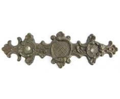 Möbelbeschlag Beschlag Schlüsselloch Rosette Schrank Schublade Schranktür Messing waagerecht quer Jugendstil Schrankbeschlag Schubladenbeschlag brüniert