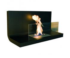 Wall Flame I schwarz Ethanolkamin mit Sicherheitsglas