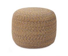 URBANARA Pouf “Shopal“ – 36 x 43 cm, Senfgelb-Melange, 100% Baumwolle