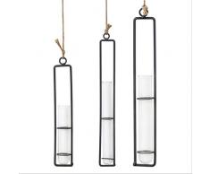 Lpinvin-Shelf Regal Schmiedeeisen Klarglas Reagenzglas Blumenvasen Wandbehang Pflanzen Pflanzgefäß Hydroponic - 3er Pack Regalhalterungen (Farbe : A, Größe : Free Size)