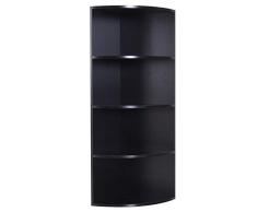 HOMCOM Eckregal Standregal Bücherregal Dekoregal Blumenregal Holzregal fächerförmig 4 Fächer Schwarz 39,5 x 39,5 x 120 cm