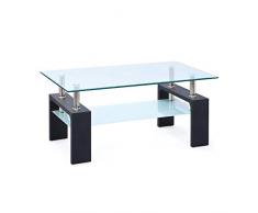 Inter Link 50100045 Couchtisch Glas Wohnzimmertisch Wohnzimmer Tisch Beistelltisch schwarz Glas NEU