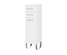 Schildmeyer Siena Highboard, Korpus: melaminharzbeschichtete Spanplatte/Front: MDF tiefgezogen/Griffe und Beschläge aus Metall, Weià Glanz Lackiert, 35.5 x 33 x 105 cm