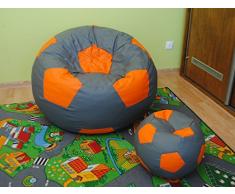 Egato Set sitzsack, puf, pouff, Bean Bag 100CM XXXL Football, Fußball