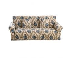 Dünne Sofabezug 2 Sitze 145-190 cm elastischer Polyester Sofabezug 3D Flamingo Barock grünes Blatt Blumenmuster Ich Typ Sofa Kein Armlehnensofa Universeller Sofa-Überwürfe (Nordischer Stil, 2 Sitze)