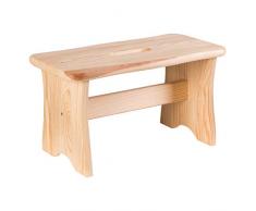 Ribelli Fußbank Holz Fußhocker Bank Hocker Schemel Sitzhocker Tritthocker Vintage Haushalt Hellbraun ca. 40 x 20 x 22 cm