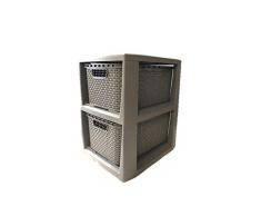Rattan Regal mit 2 Schubladen
