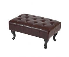 Mendler Ottomane Sitzhocker Chesterfield 39x77x47cm Kunstleder ~ antik-braun