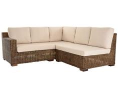 Krines Home Rattan Ecksofa Wohnzimmer Couch L Form Rattan Ecklounge Eckgarnitur Wohnlandschaft Ecke (Vintage Braun, 200 x 200)